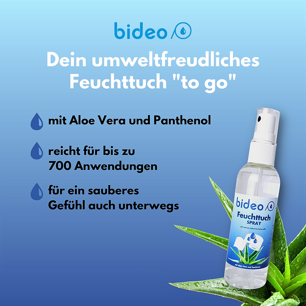 Feuchttuch-Spray mit Aloe Vera & Panthenol - 100 ml