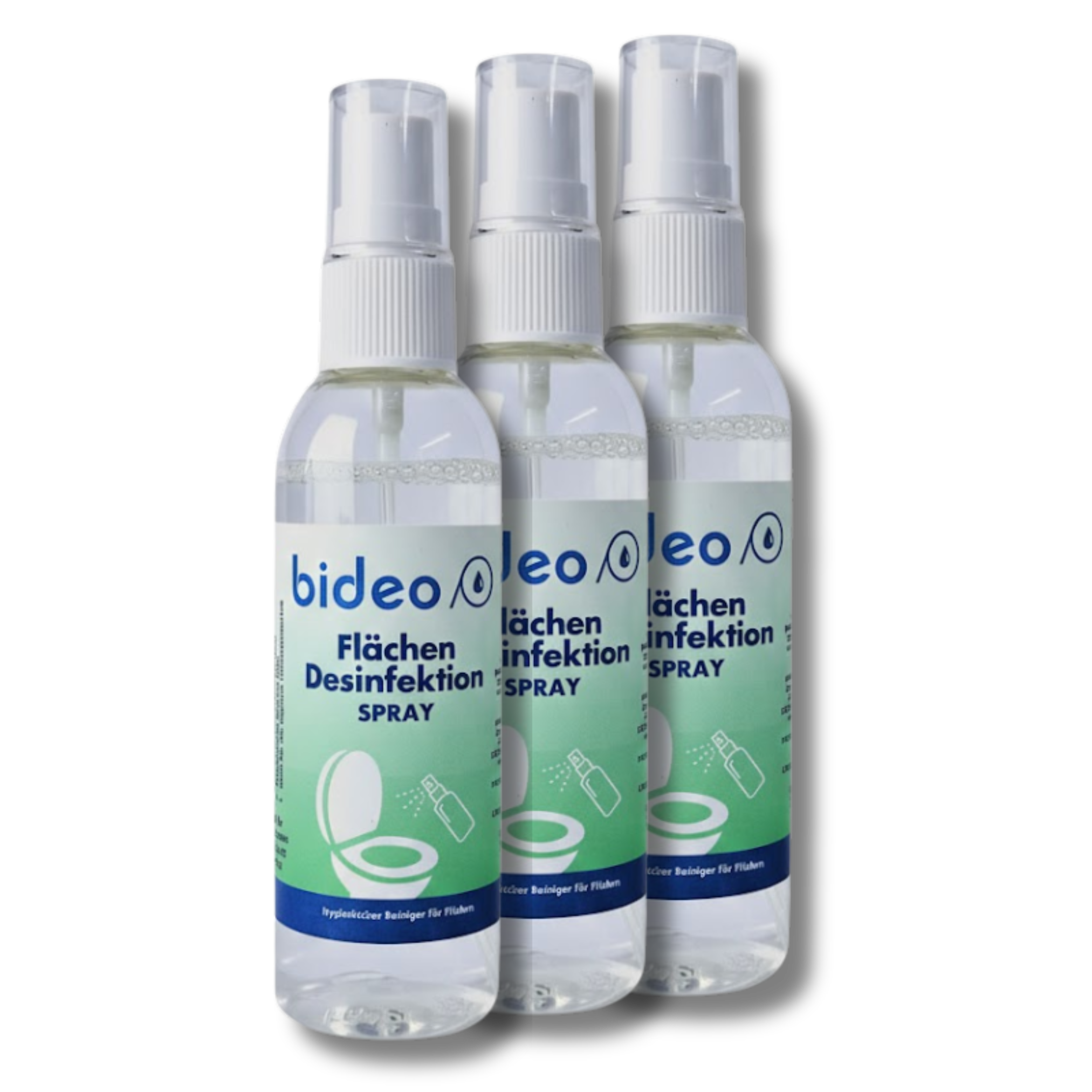 drei Flaschen Flächendesinfektion