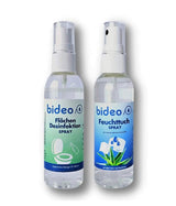 Reise-Set, Feuchttuch Spray mit Aloe Vera und Panthenol & Flächen Desinfektion-Spray ohne Alkohol - 100 ml