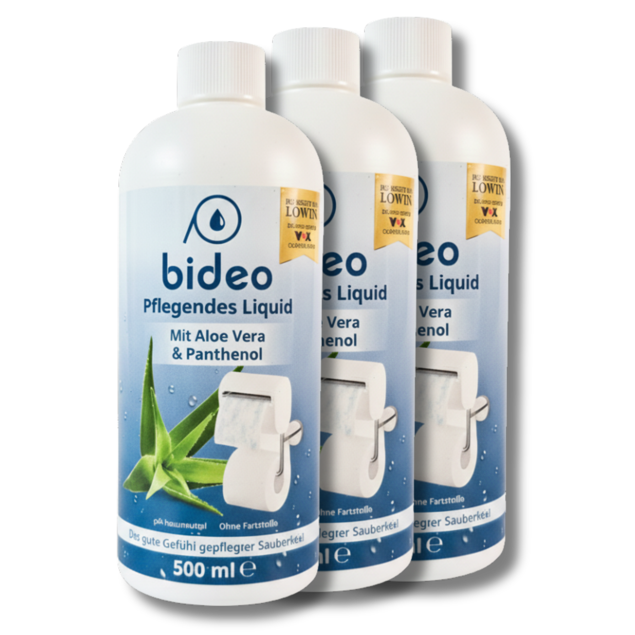 Drei Flaschen Pflege-Liquid 500ml