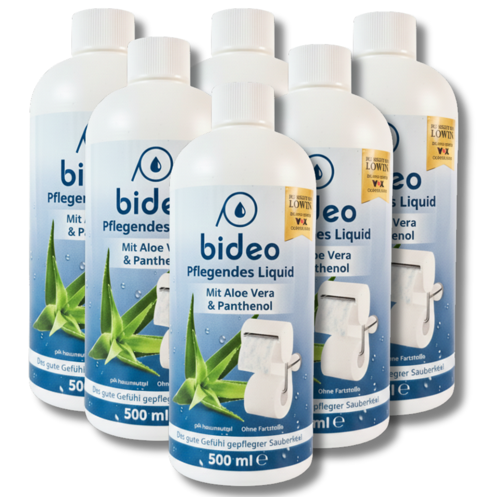 Sechs Flaschen Pflege-Liquid 500ml