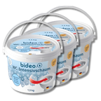 Drei Eimer WC-Schaum