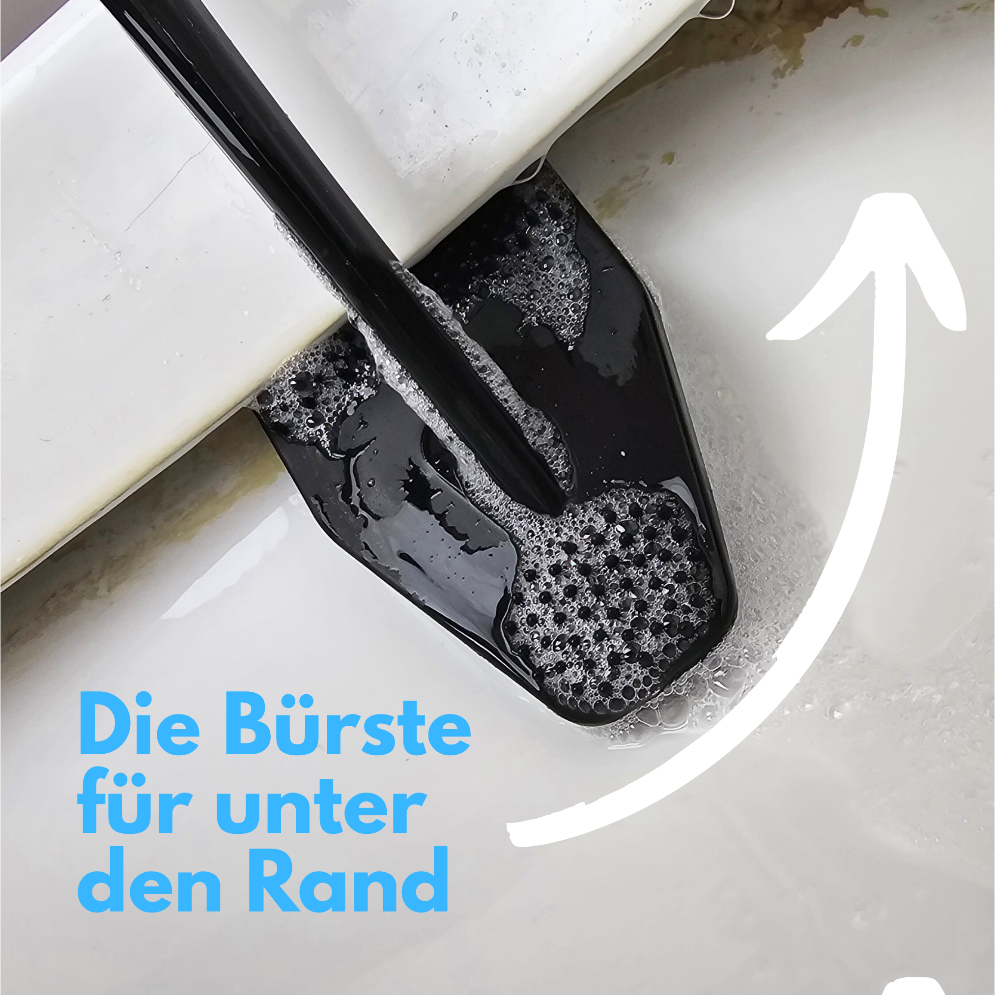 2er Set bideo® Rand-WC-Bürste schwarz