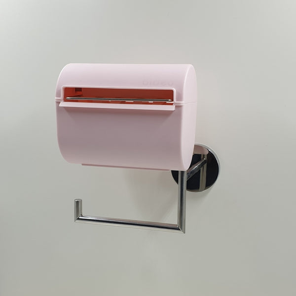 "bideo rosa", Toilettenpapierhalter mit Befeuchtungsfunktion, hier handelt es sich um einen kleinen Bestand des ersten Original bideo aus massivem Edelstahl, hergestellt in Deutschland