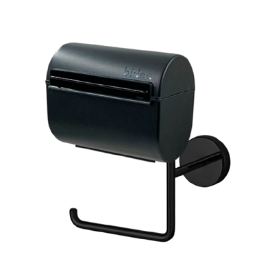 "bideo" Black in Black, Toilettenpapierhalter mit Befeuchtungsfunktion